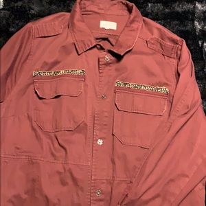 Burgundy utility jacket